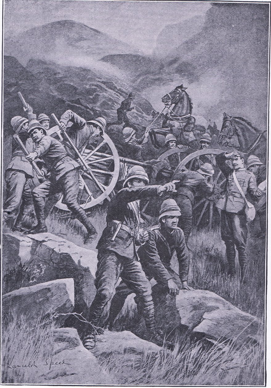 A Gun Overturned on a Hillside, from After Pretoria: The Guerilla War by Lancelot Speed