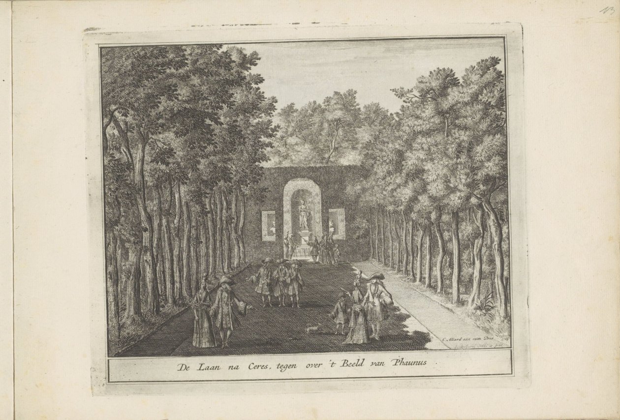 Avenue and Statue of Ceres in the Gardens of Het Loo Palace by Laurens Scherm