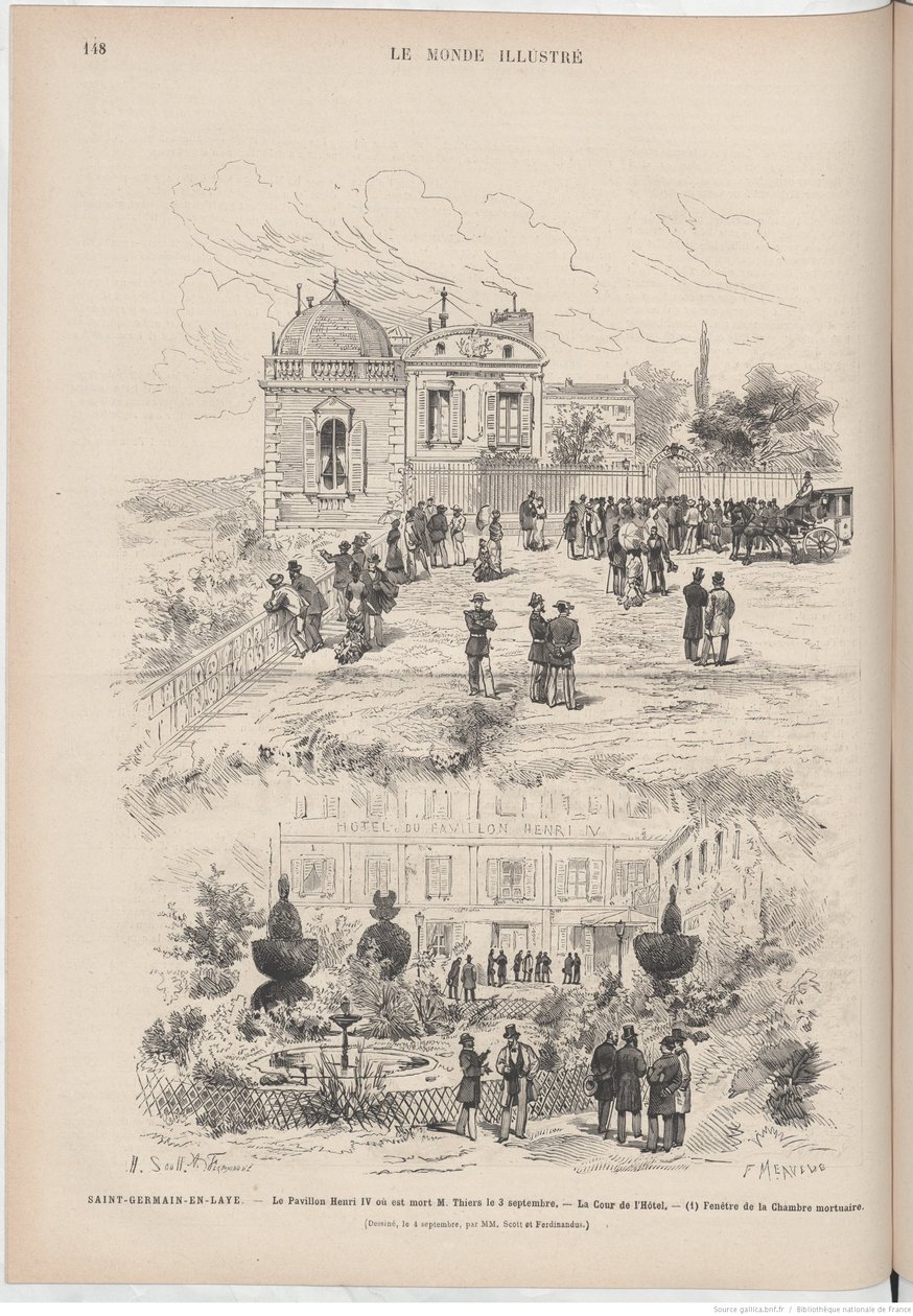 The Pavilion Henri IV where M. Thiers died by Le Monde illustré