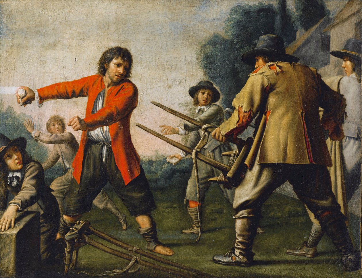 Peasants Brawling in a Landscape by Le Nain Brothers