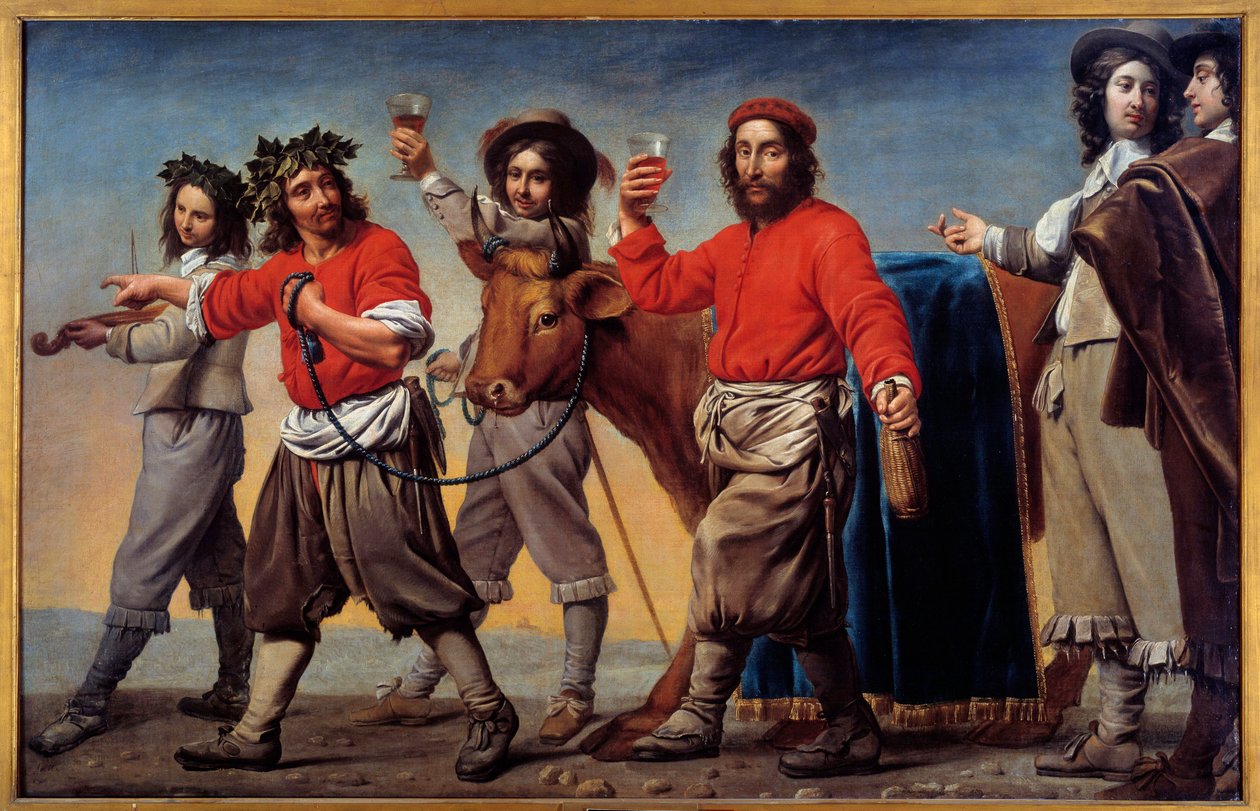Procession of fatty beef also says the wine festival by Le Nain Brothers