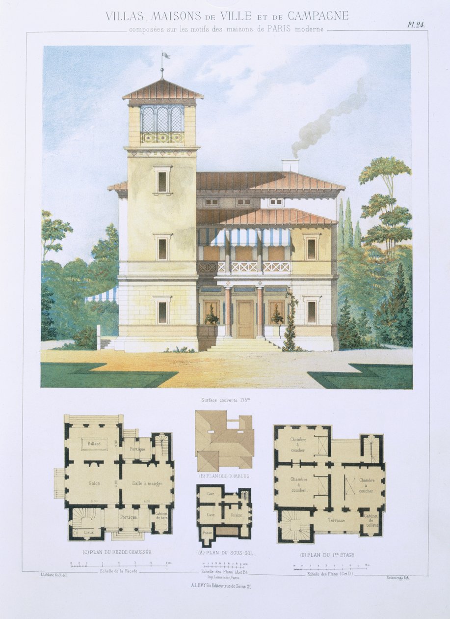 Design from 'Town and Country Houses Based on the Modern Houses of ...