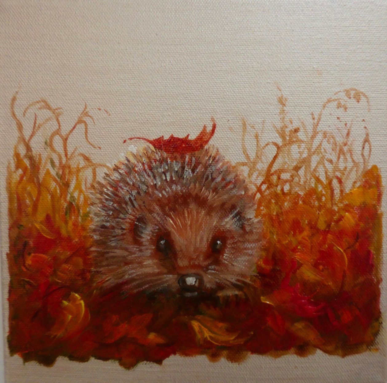 Hedgehog with Leaf, 2024 by Lee Campbell