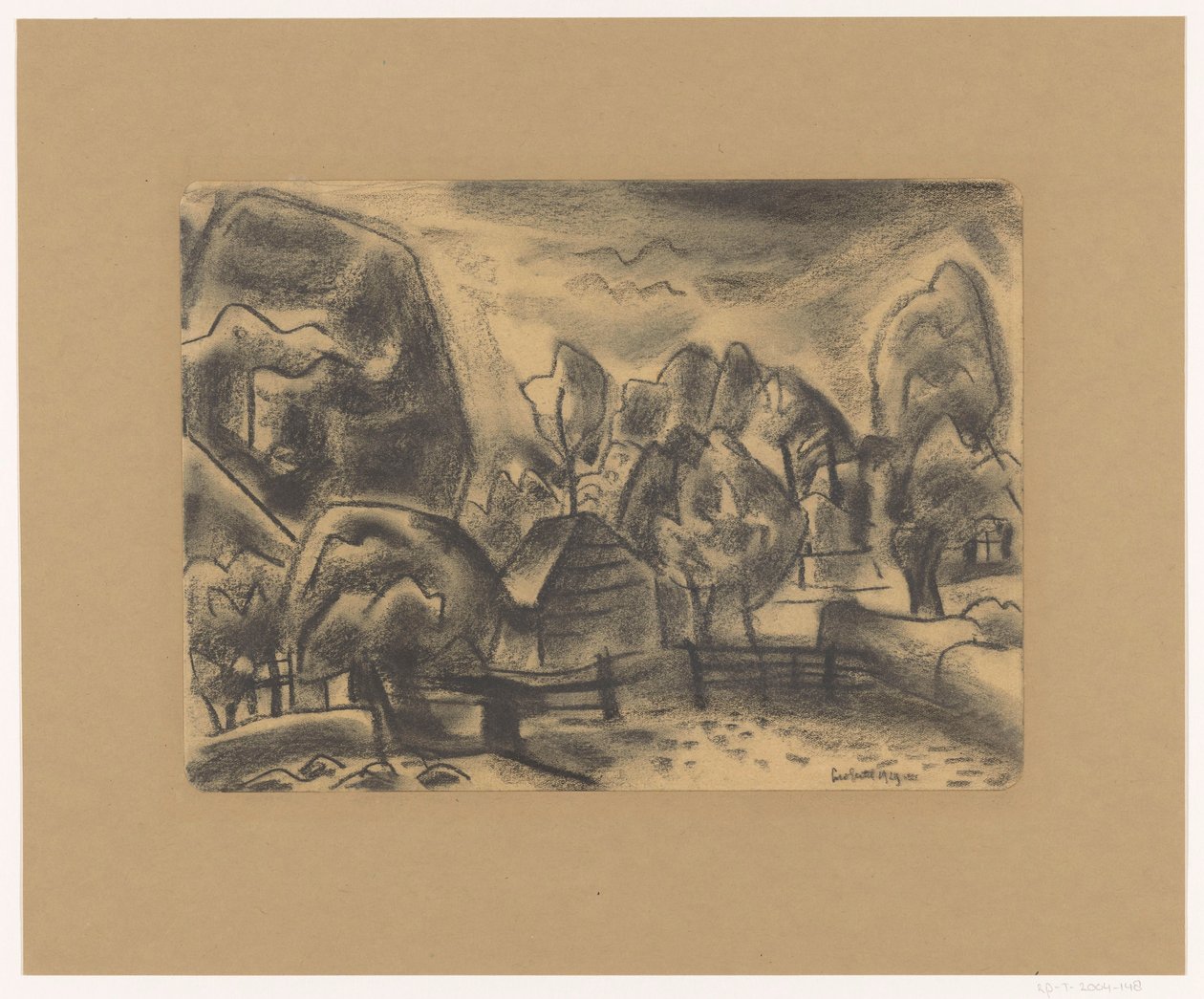 Landscape with Farmhouse among Trees by Leo Gestel (signed by artist)