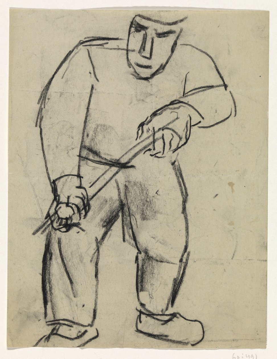 Standing Man Holding a Stick by Leo Gestel