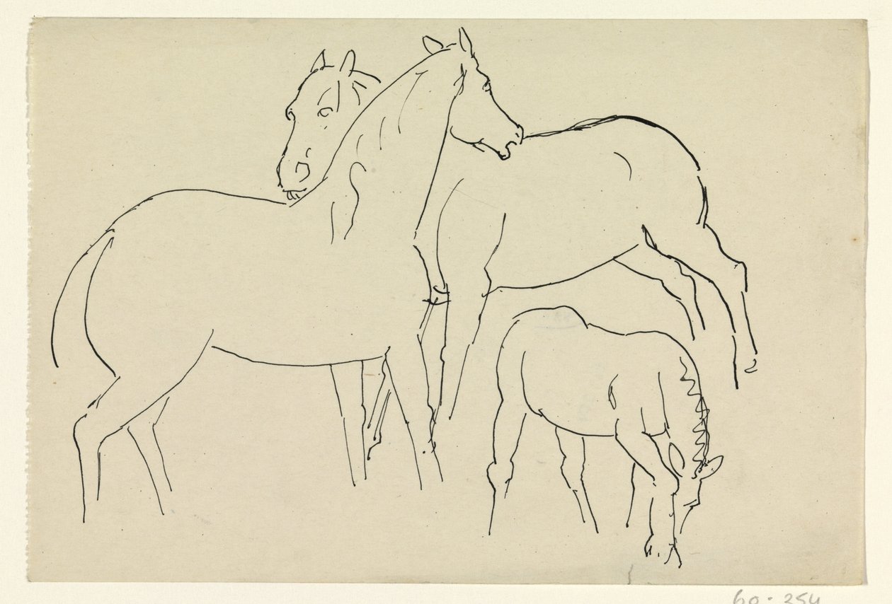 Two Horses and a Foal by Leo Gestel