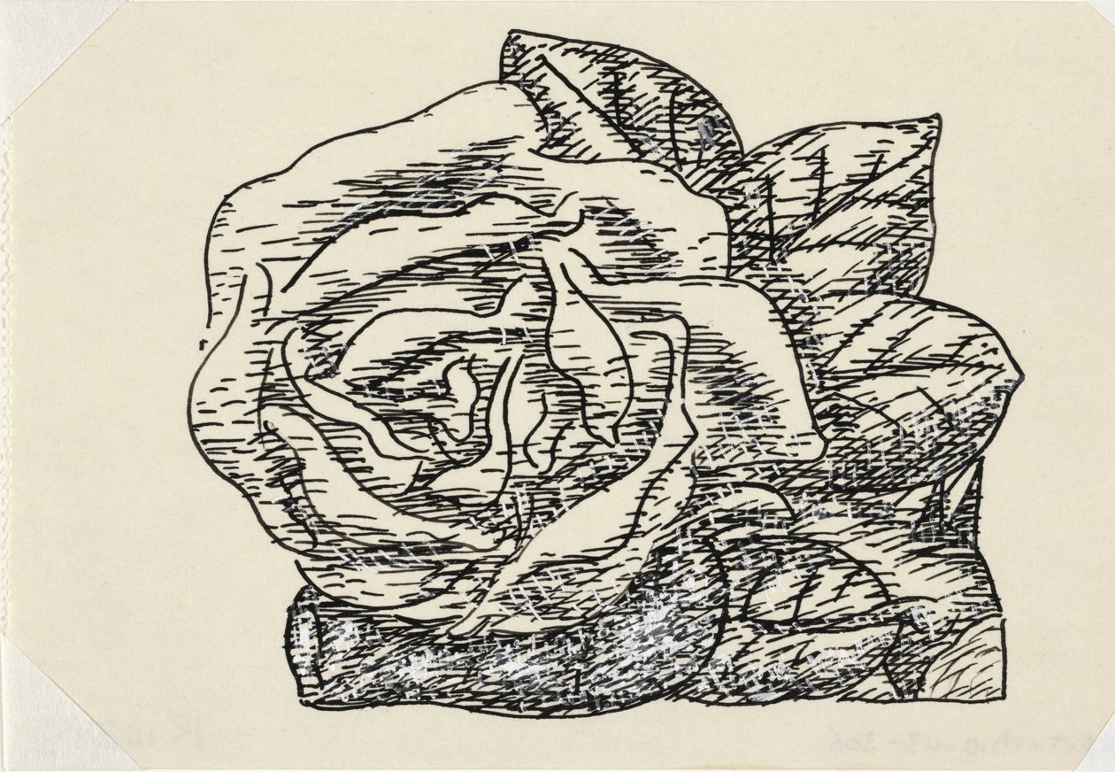 Untitled (Rose) Vignette for Biography of Gestel by Prof. W. van der Pluym by Leo Gestel