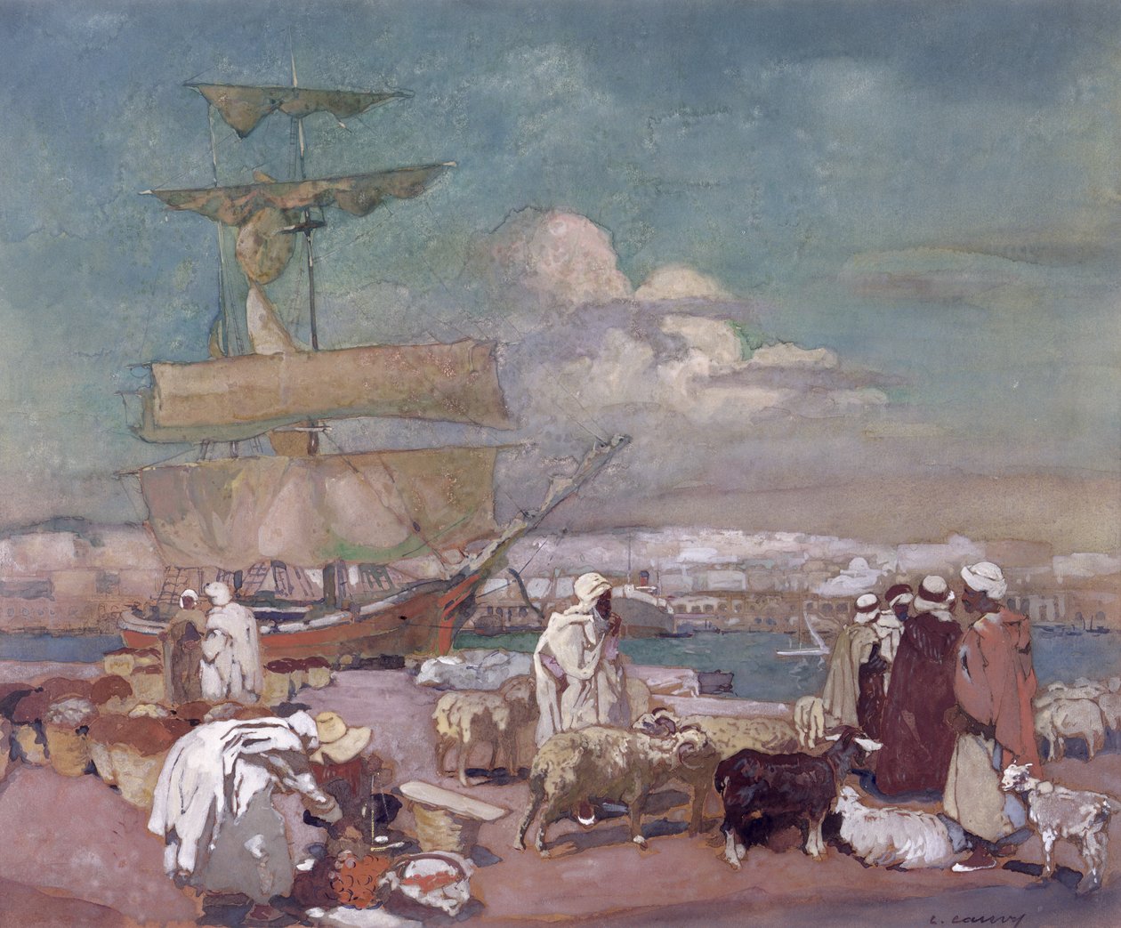 The Port of Algiers by Leon Cauvy