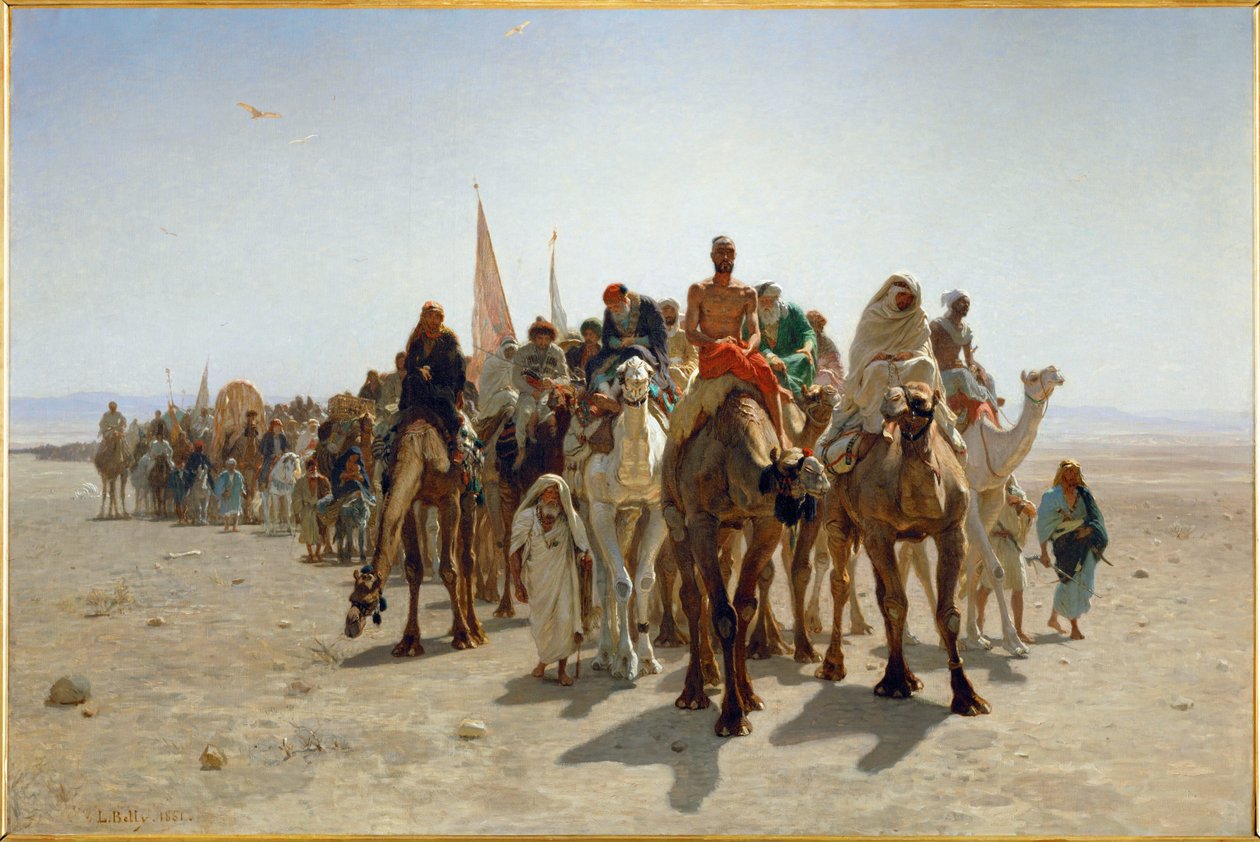 Pilgrims on Their Way to Mecca by Leon-Auguste-Adolphe Belly