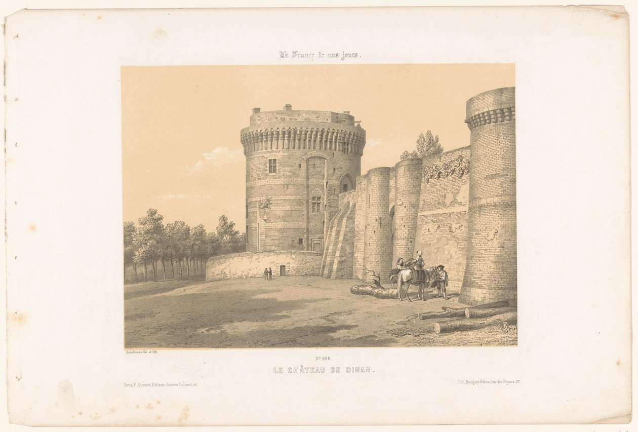 View of one of the towers of the castle of Dinan (Contemporary France) by Leon Auguste Asselineau