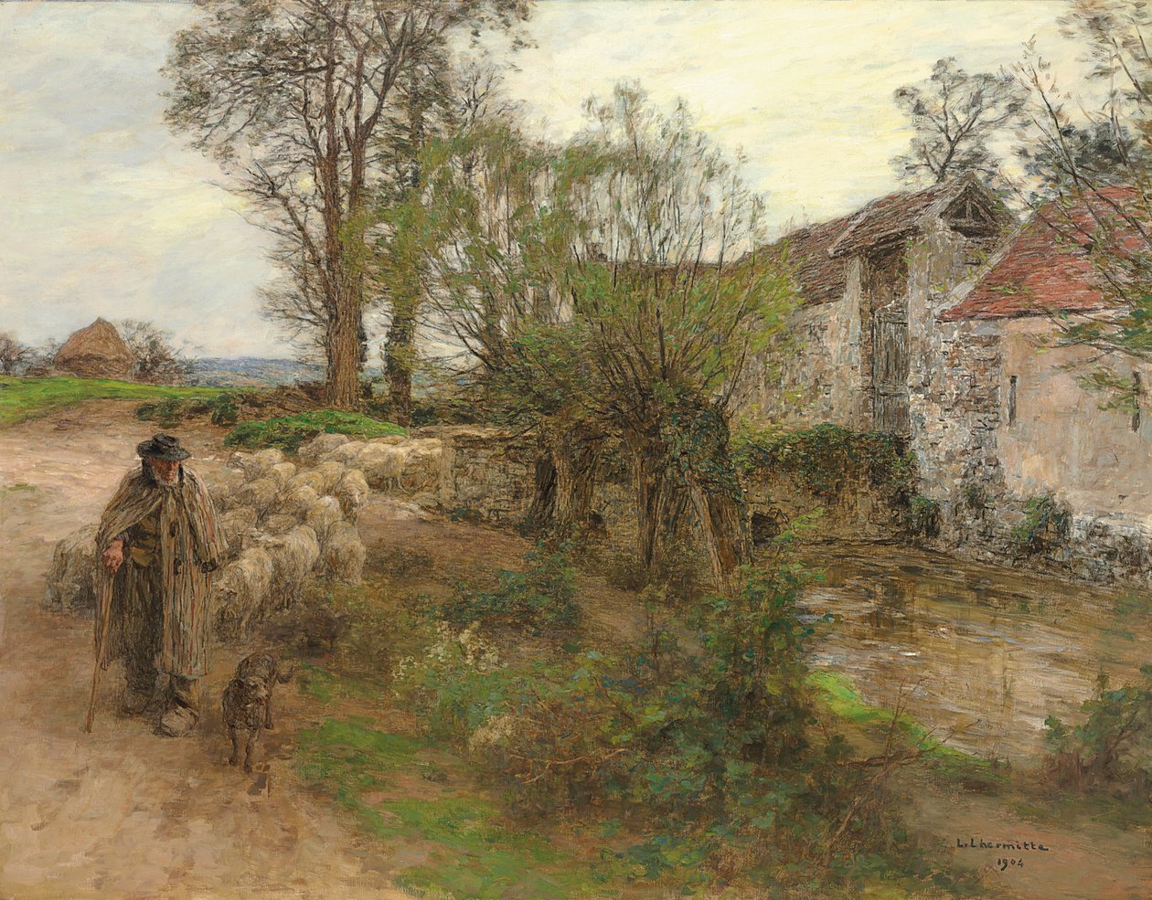 Exit of the Herd of Chailly Street by Leon-Augustin Lhermitte