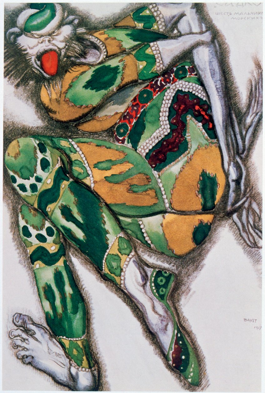 Costume design for Seefenfel, from Sadko by Leon Bakst