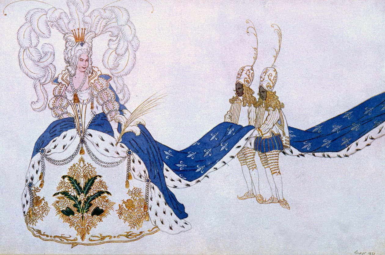 Costume design for The Queen and Her Pages, from Sleeping Beauty by Leon Bakst