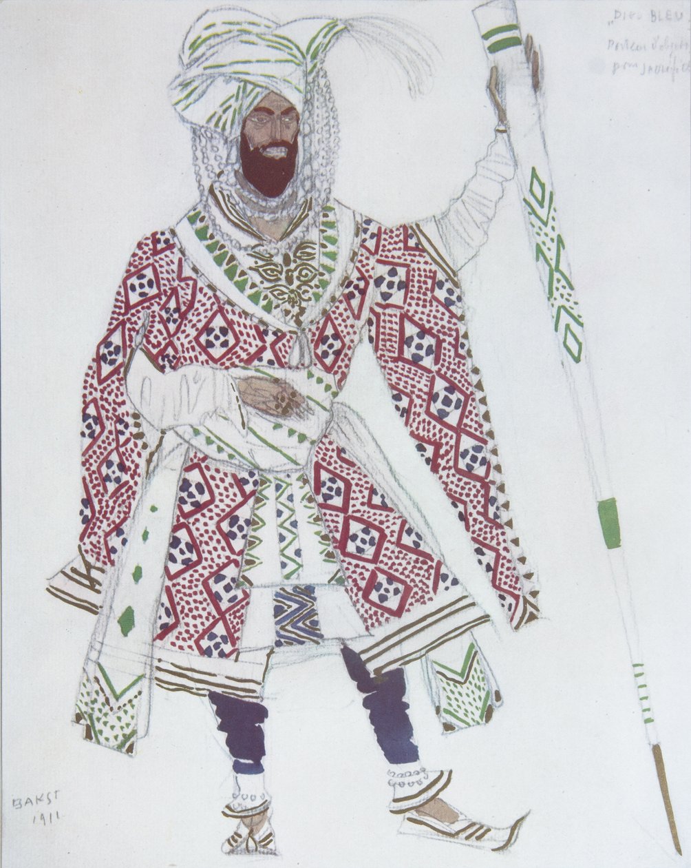 Costume design for the Ballet Blue God by R. Hahn by Leon Bakst