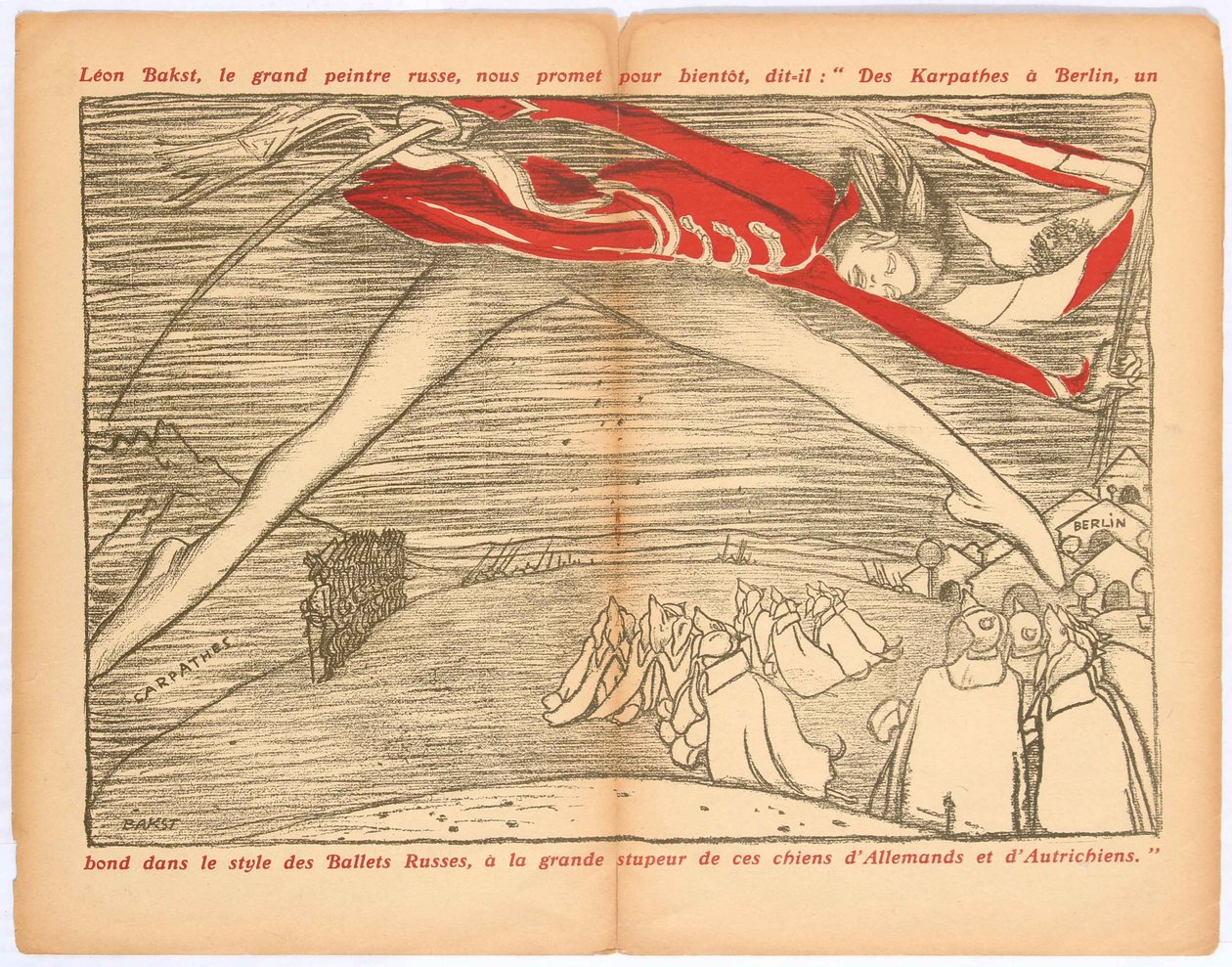 From the Carpathians to Berlin, a Leap in the Style of the Russian Ballets, c. 1915 by Leon Bakst