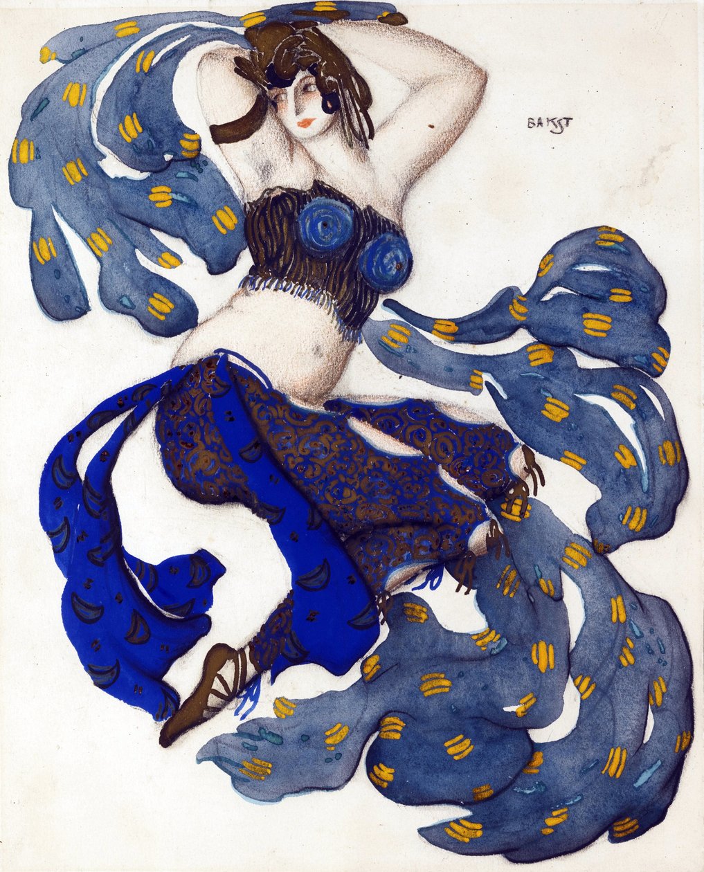 Odalisque. Costume design for the ballet Sheherazade by N. Rimsky-Korsakov by Leon Bakst