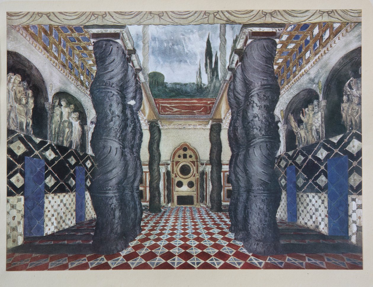 Stage Design for the Play The Martyrdom of St. Sebastian by Gabriele D