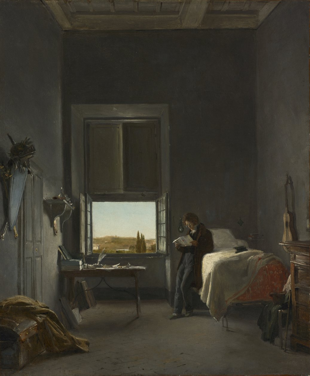 The Artist in His Room at the Villa Medici, Rome by Léon Cogniet