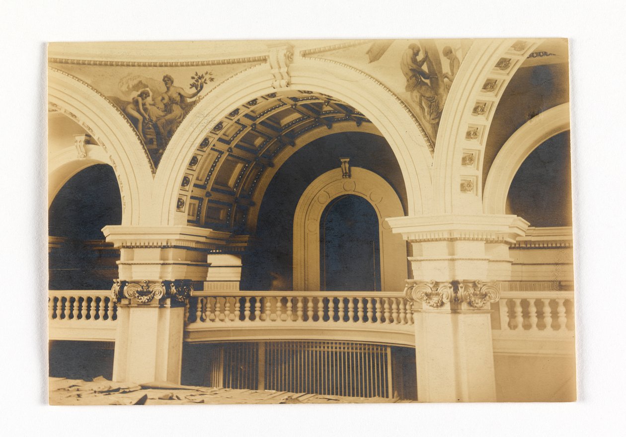 View of Central Chamber of the Roswell P. Flower Memorial Library, Watertown, New York: Pendentive Decorations by Leon Dabo