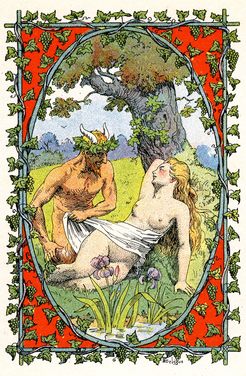 A Faun Unveils the Naked Body of a Sleeping Nymph by Leon Lebegue