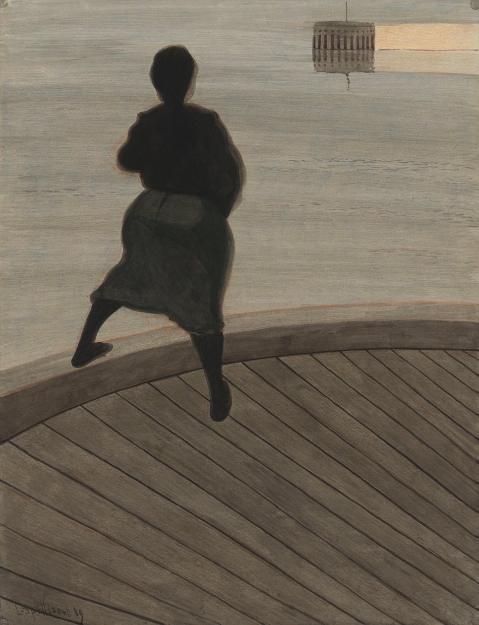 Fisherwoman on the Pier by Leon Spilliaert