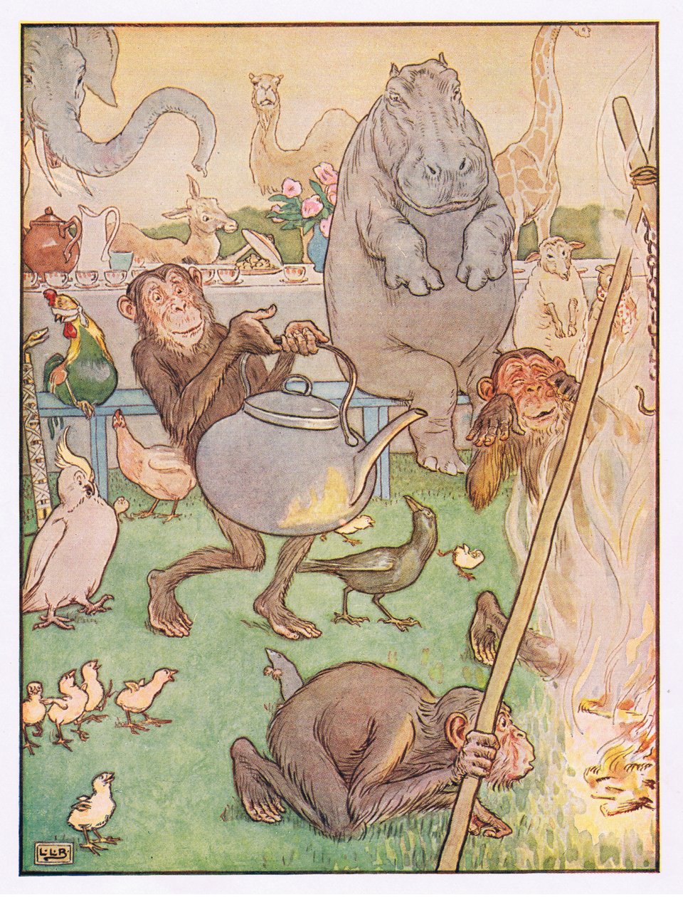 So the chimpanzee put the kettle on for tea, illustration from 