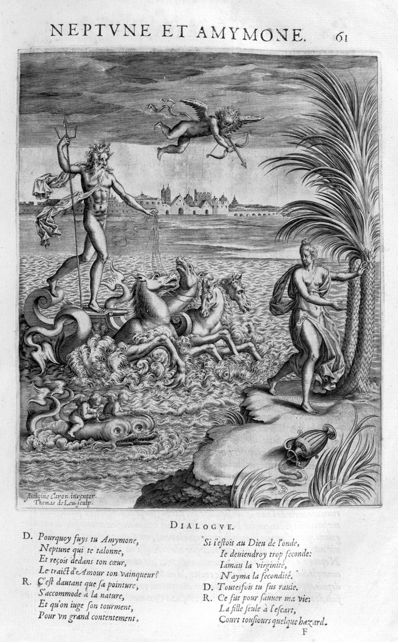 Neptune with Amymone, Daughter of Danaus, Whom He Prevents Being Assaulted by a Satyr by Leonard Gaultier