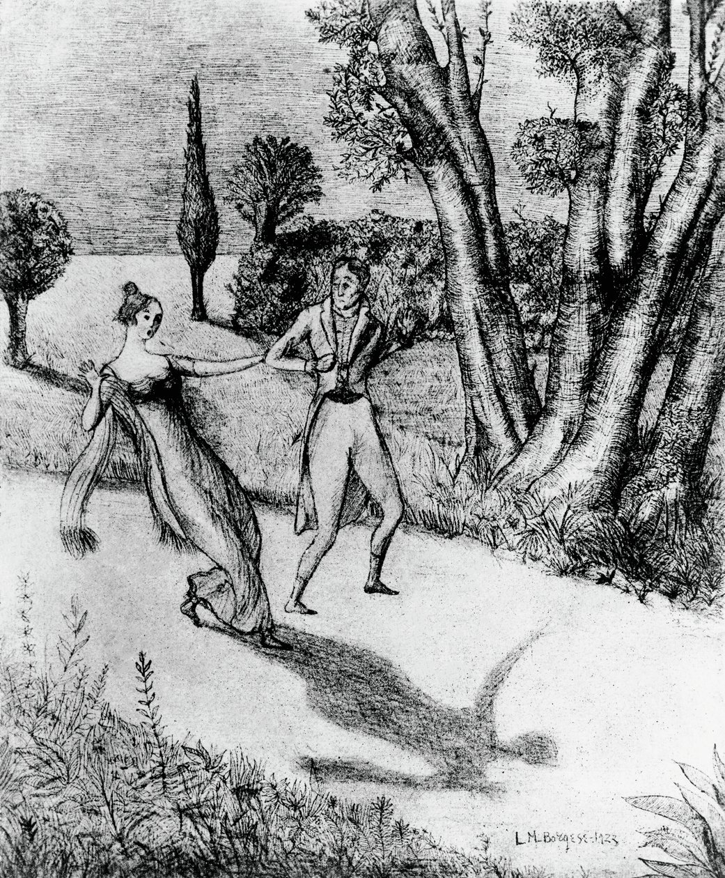 Peter, Terrifying Shadowless Man, Illustration for Peter Schlemihl