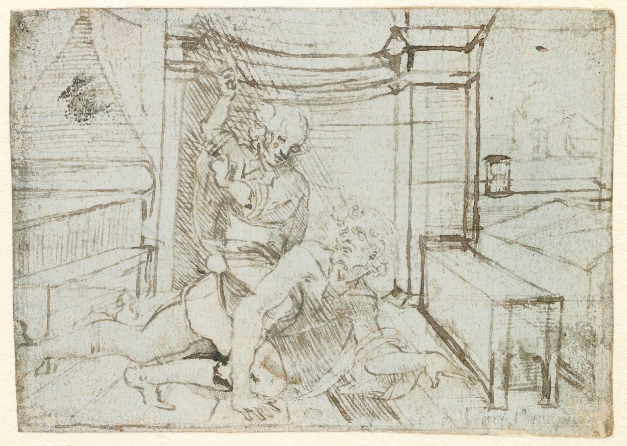 Aristotle and Phyllis (or Campaspe) by Leonardo da Vinci