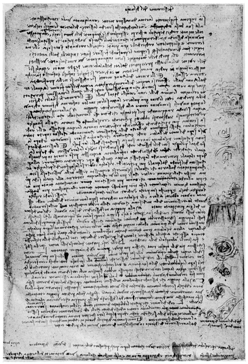 Description of the Great Flood by Leonardo da Vinci