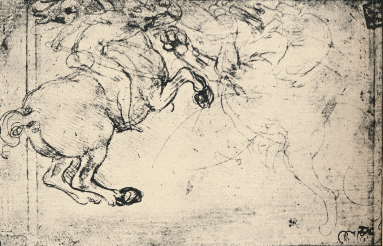 Fight Between a Horseman and a Griffin by Leonardo da Vinci
