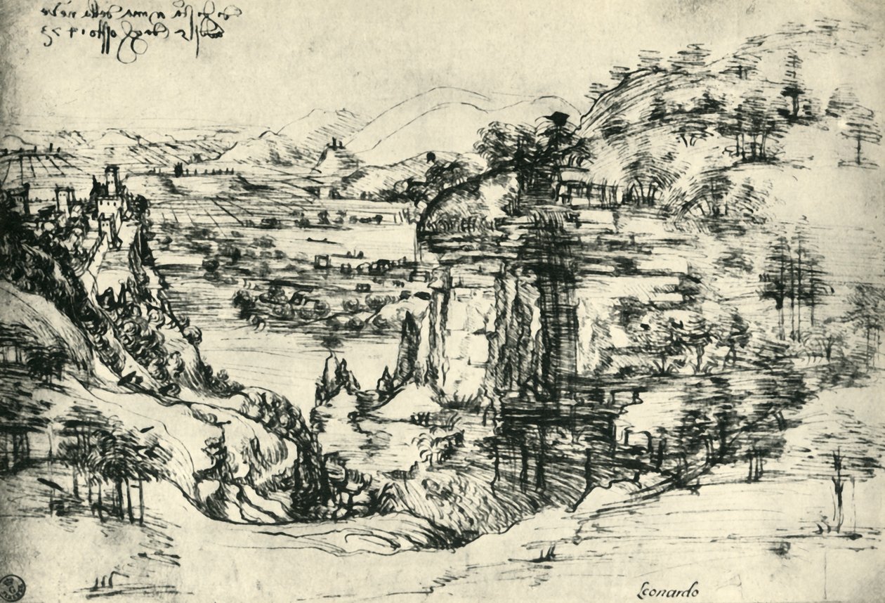 Landscape Drawing for Santa Maria della Neve on 5th August 1473