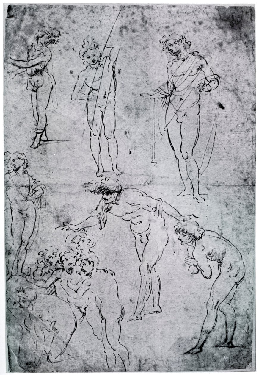 Studies for The Adoration of the Magi by Leonardo da Vinci
