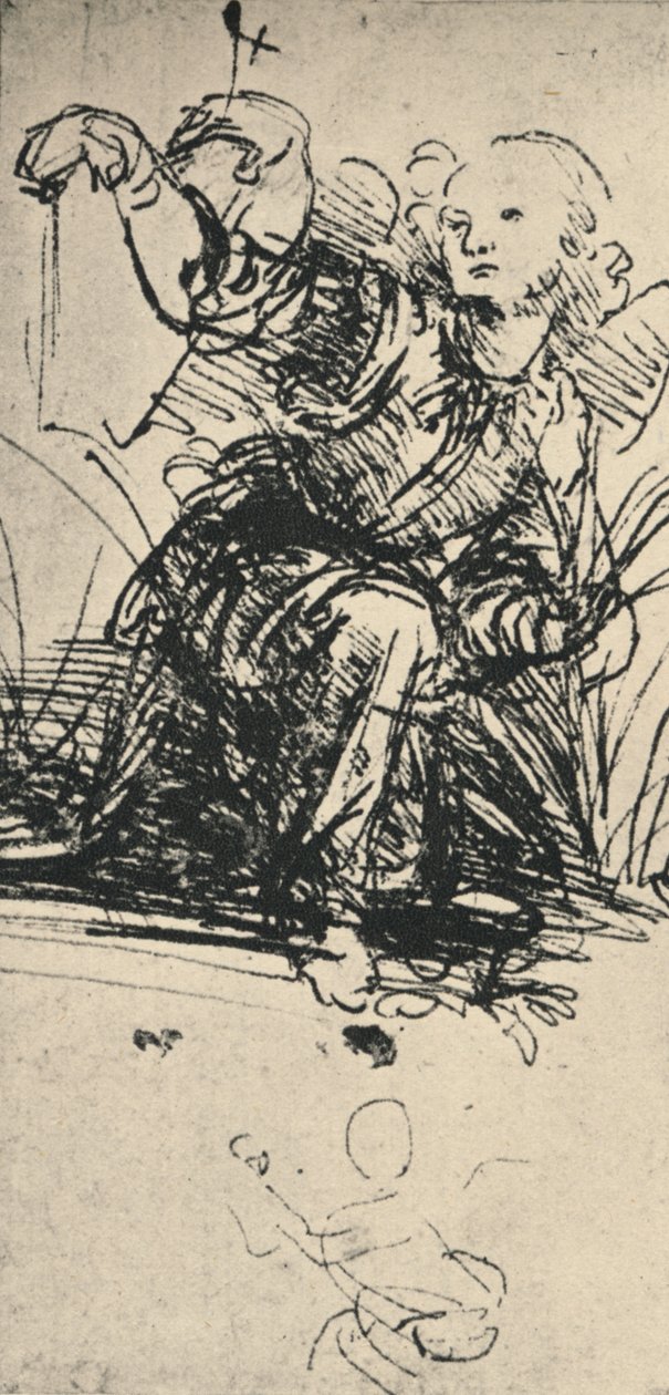 Studies of a Kneeling Angel, c1467-1519 by Leonardo da Vinci