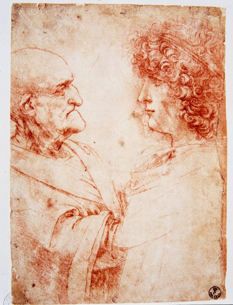 Two Man Profiles, an Old Man and a Young Man. The Young Man Represents Gian Giacomo Caprotti, Known as Andrea Salai or Salaij (circa 1480-1524), Leonardo