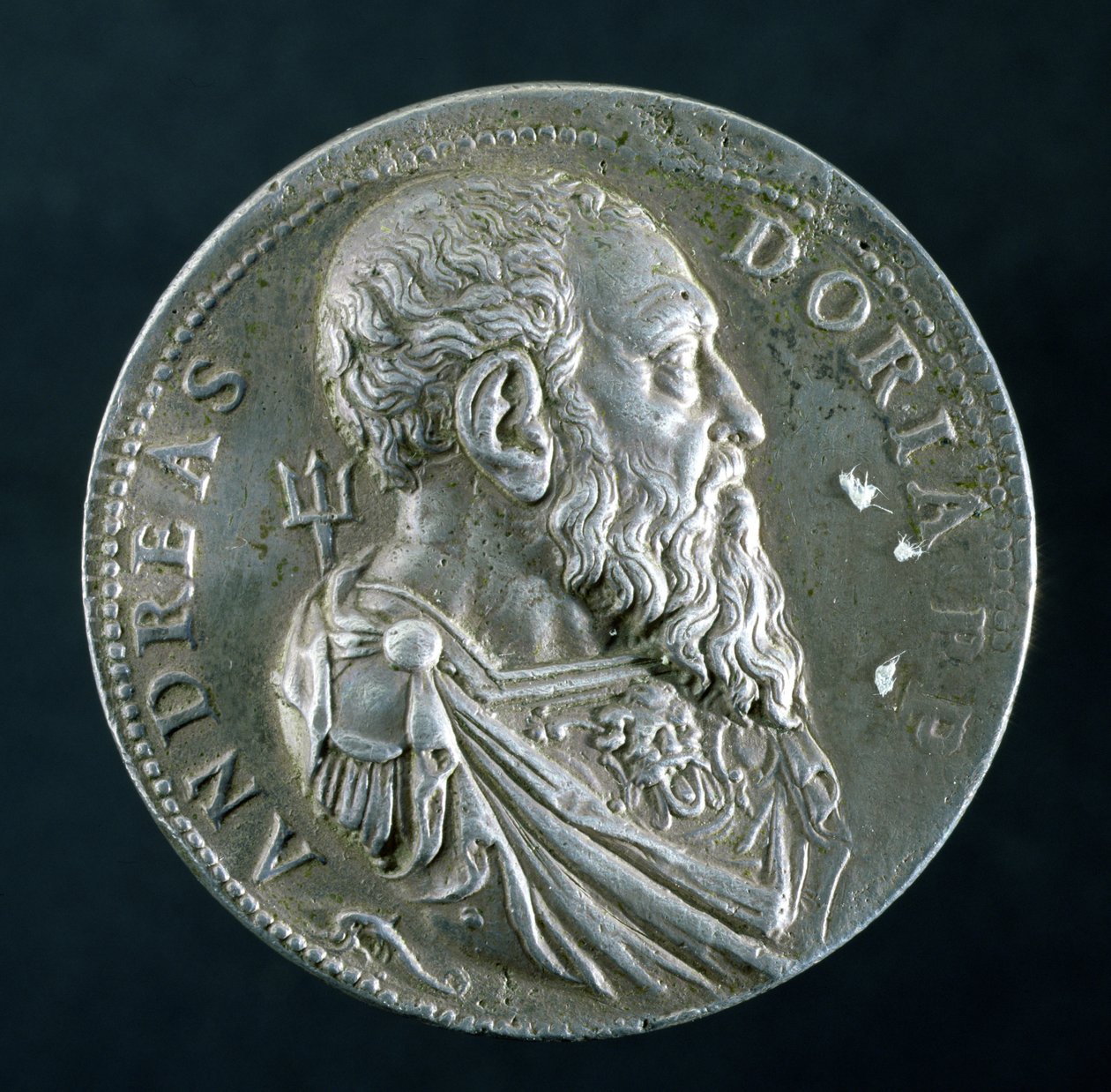 Portrait medallion of Andrea Doria (obverse) by Leone Leoni