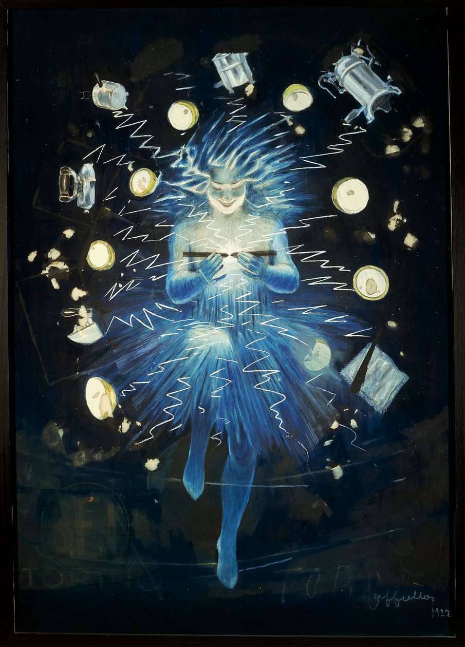 Sketch of advertisement for electrical device by Leonetto Cappiello