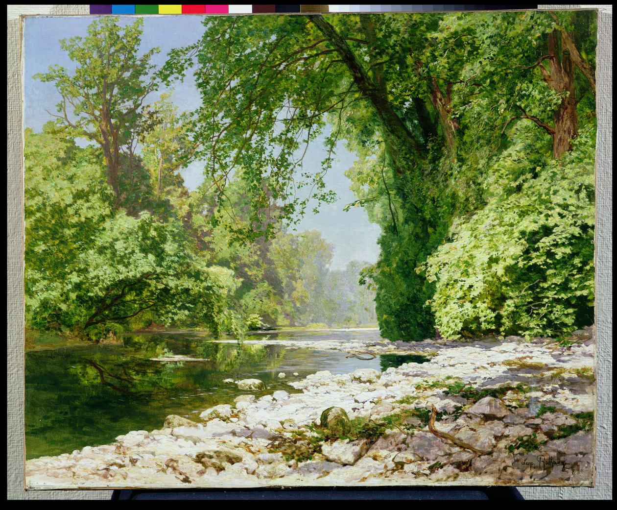 Wooded riverscape by Leopold Rolhaug: Buy fine art prints