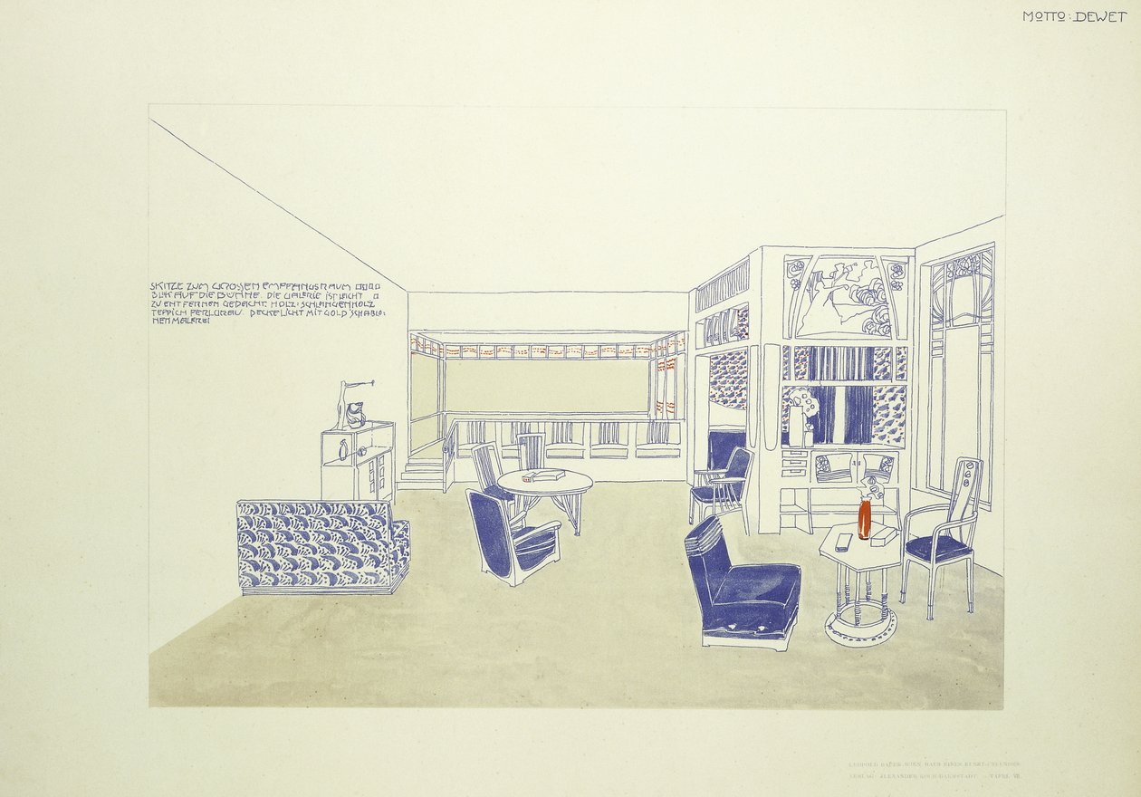 A Design for a Room by Leopold (after) Bauer