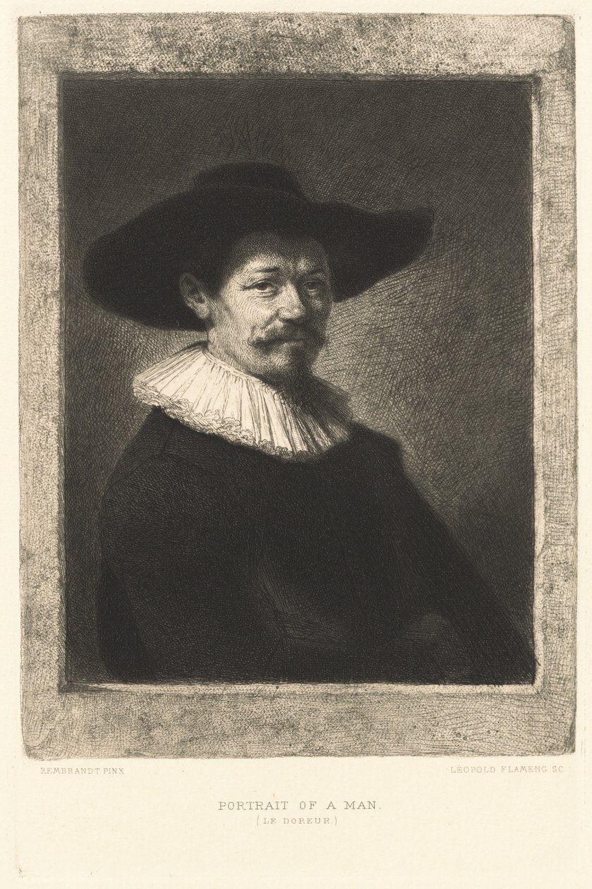 Portrait of a Man (The Gilder) by Leopold Flameng after Rembrandt van Rijn