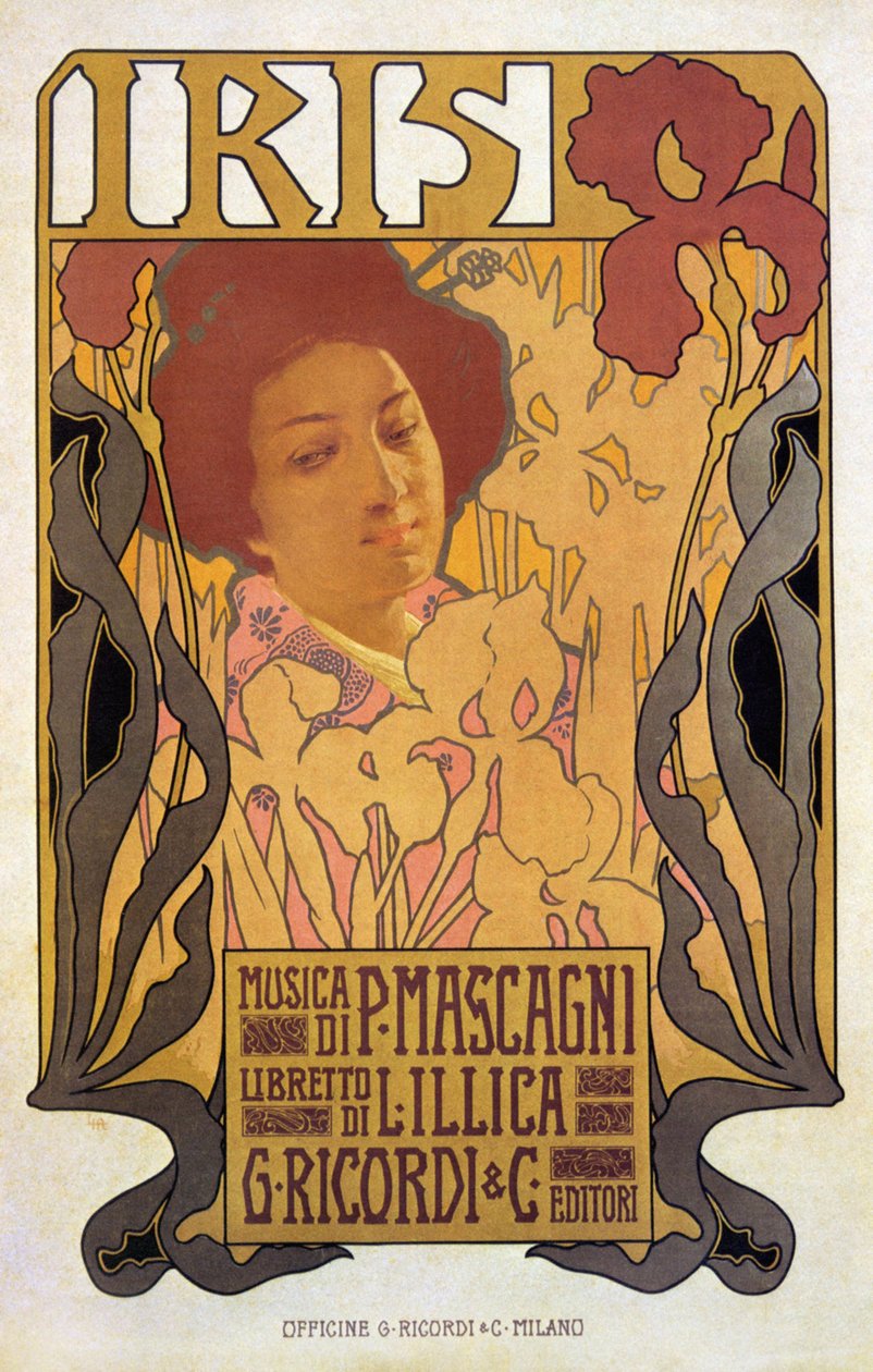 Iris, poster for opera by Pietro Mascagni by Leopoldo Metlicovitz