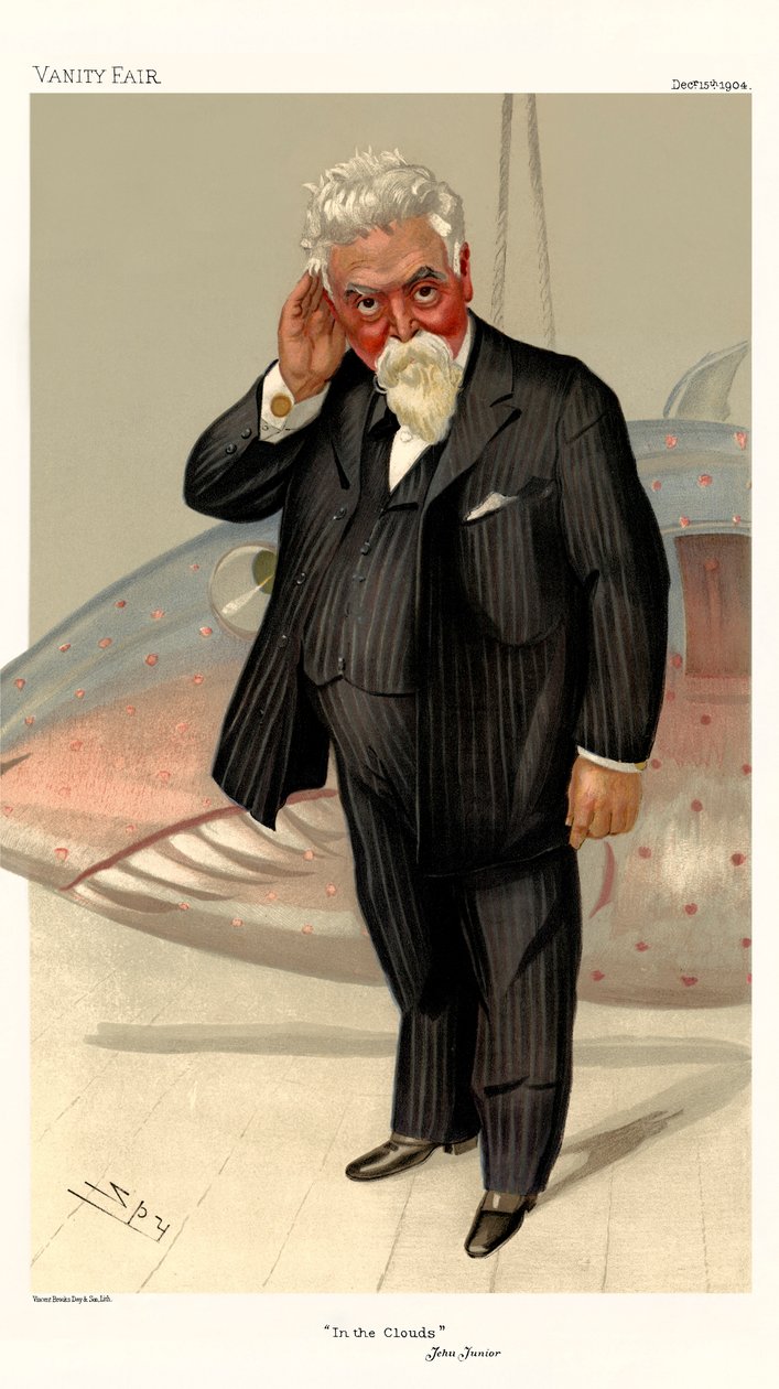 Sir Hiram Stevens Maxim - Portrait Standing by Leslie Matthew (1851-1922) Ward