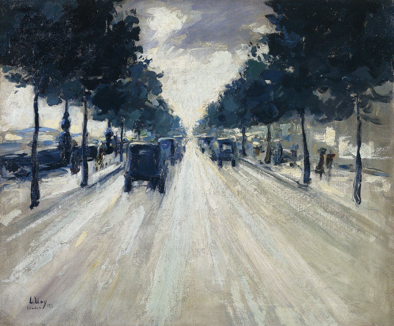 The Embankment, London, 1926 by Lesser Ury