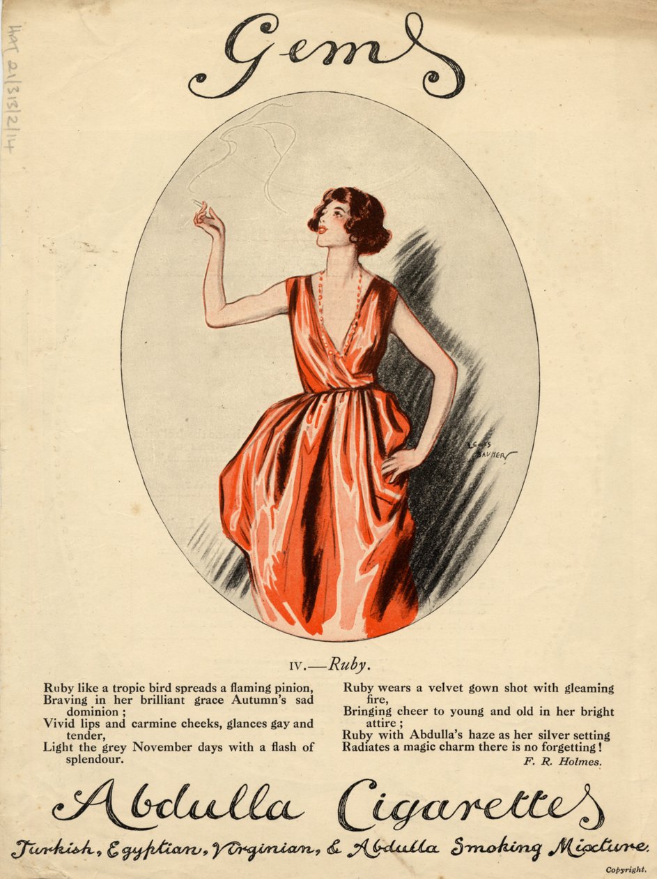 Abdulla Cigarettes, 1920s by Lewis Baumer