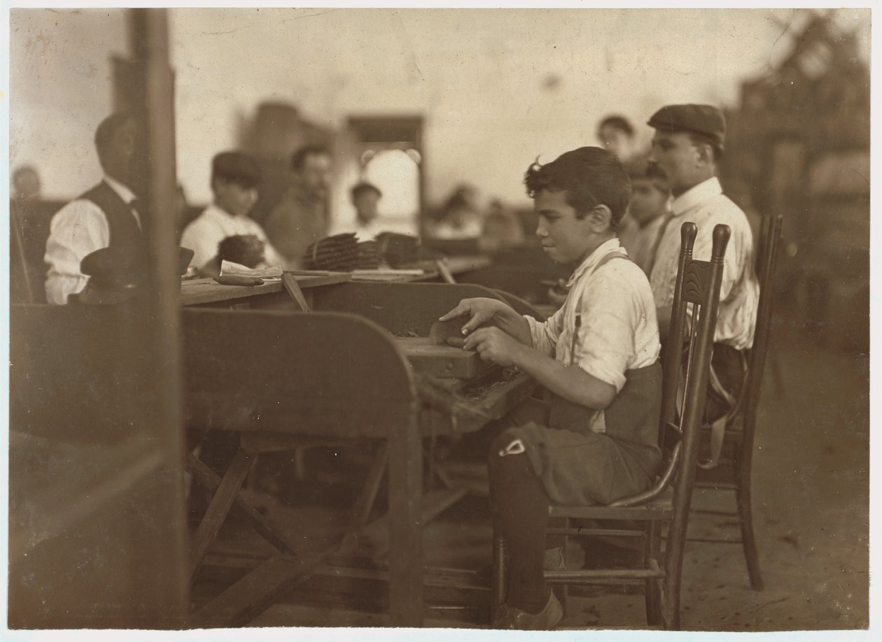 Child Apprentice at De Pedro Casellas Cigar Factory, Tampa, Florida, 1909 by Lewis Wickes Hine