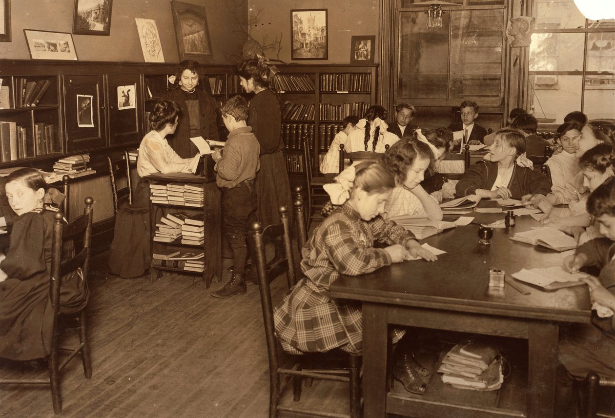 Library, Henry Street Settlement, New York City by Lewis Wickes Hine