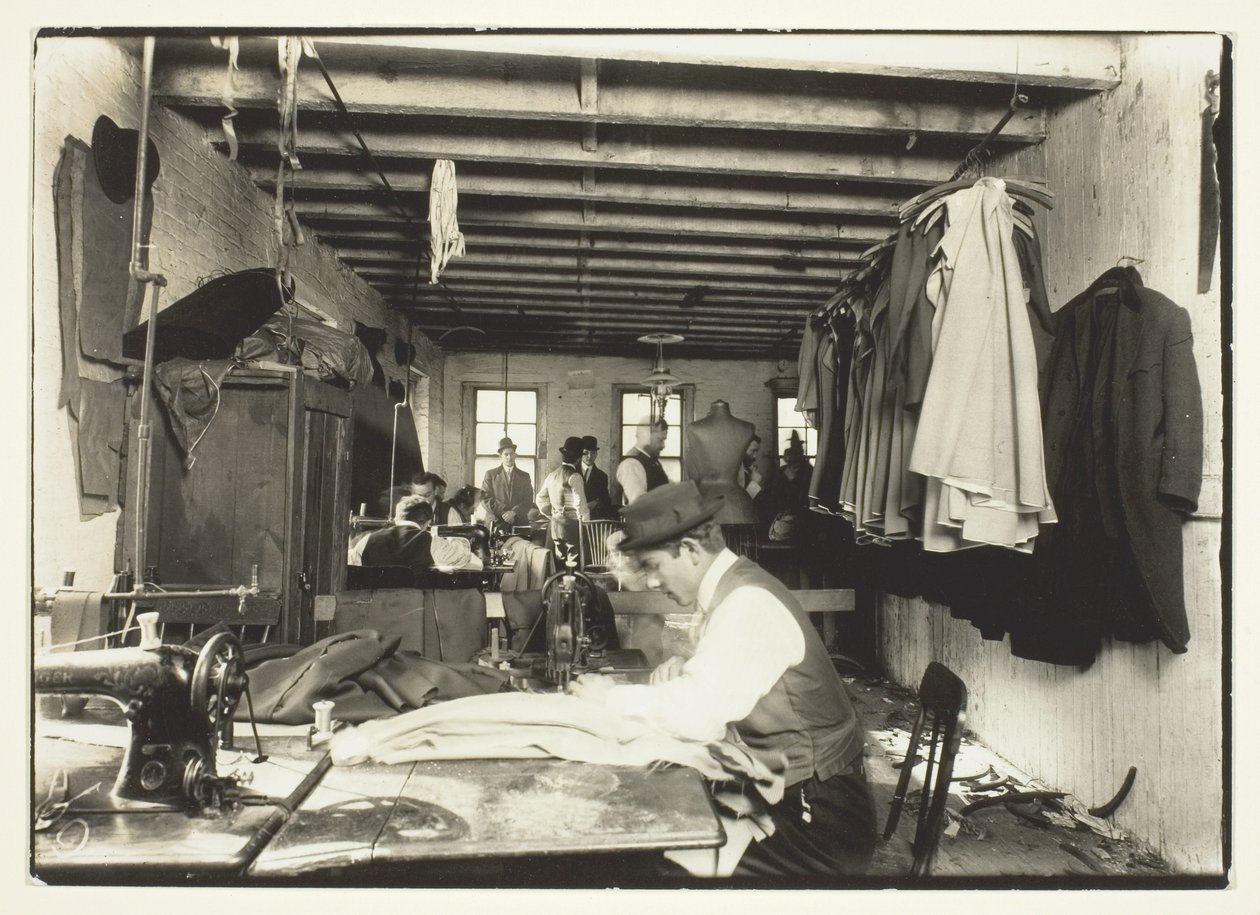 Old Time Garment Shop, New York City by Lewis Wickes Hine
