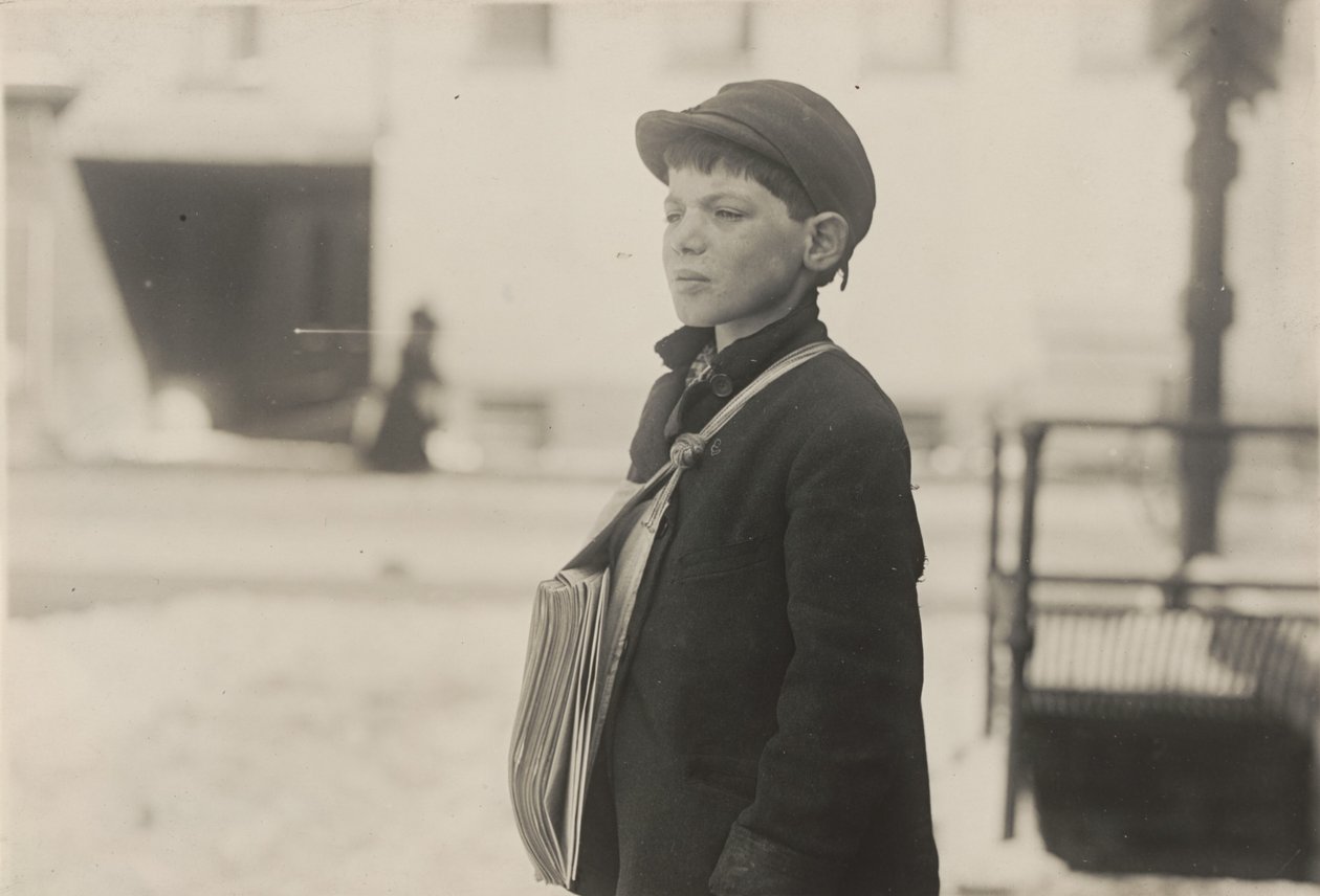 Tony Casale, "Bologna," 11 Years Old, Selling Newspapers for 4 Years, Hartford, Connecticut, March 1909 by Lewis Wickes Hine