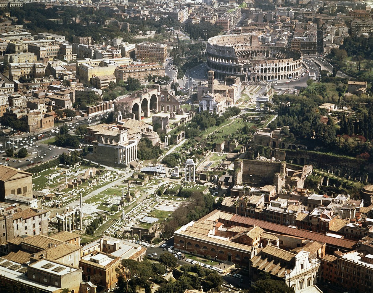 Colosseum or Flavian Amphitheater, Aerial View, 70-80 AD, Rome, Italy by Unbekannt Unbekannt