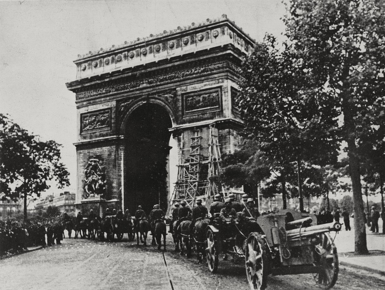 German Troops Parading Down Place de l
